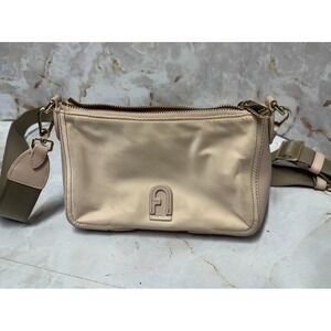 Furla Nylon and Leather Logo‎ Crossbody Bag